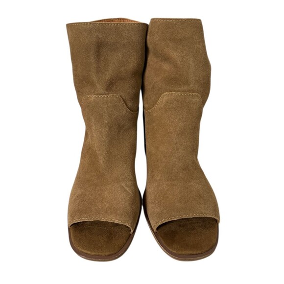 Lucky Brand Ryemi Peep-Toe Boho Ankle Boots Booties  Size US 9  Brown Suede - Picture 2 of 11